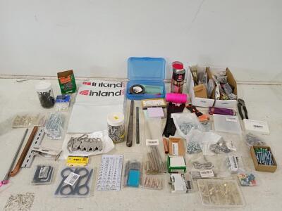 Mixed Lot of Hardware, Fasteners, SPAX Everbilt Inland, Screws Nuts Anchors Tools