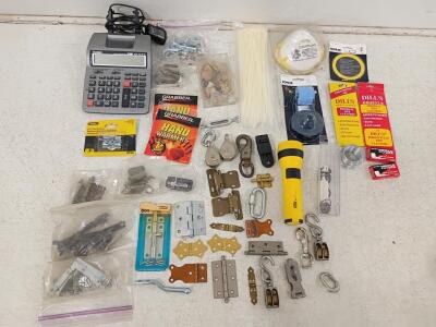Casio HR-100TM Calculator, Hardware Hinges, Fasteners, Flashlight, Hand Warmers, Bulk Lot