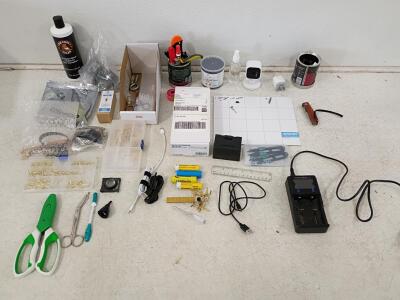 Mixed Lot: EASTSHINE S2 Charger, 18650 Batteries, HOWFIXIT Mat, Tools & Hardware, 30+ Pcs