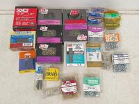 Large Assorted Fasteners Lot &ndash; 20 Packs Screws, Nails, Staples, Anchors, Washers, O-Rings,
