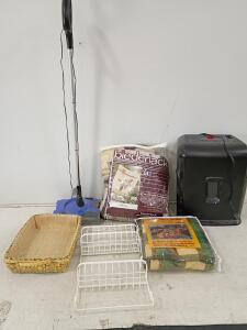 Household Lot Biederlack Wild Geese Blanket, Chatham Picnic Blanket, Shredder, Sweeper, Caddy, Basket