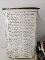 Large Home Textiles & Decor Lot&mdash;Wicker Hamper, Handmade Quilt, Plaid Throw Blankets, Doilies - 4