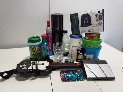 Soda Stream, Faux Guitar Hero, Luminarc 32 oz Pirate Skull Glass Mug &ndash; Treasure Island Las Vegas Souvenir