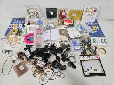 Mixed Graduation Party Supply Lot &ndash; Banners, Jewelry, Invitations, 40+ Pieces, Congrats Themes