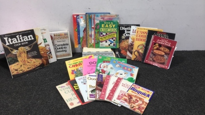 Assorted Cookbooks, Coloring Books and Office Supplise