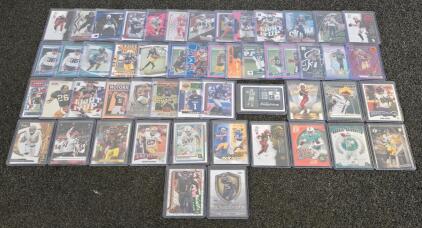 NFL Football Card Lot &ndash; Chrome, Optic, Mosaic, Select &ndash; 48 Cards, RCs & Stars, Top Players