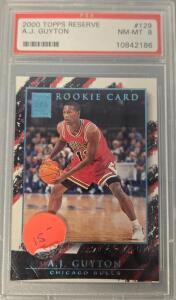 2000 Topps Reserve A.J. Guyton Rookie Card #129 PSA 8 NM-MT /999 Chicago Bulls 429/999