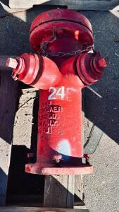Rensselaer Valve Co. L-90A Dry Barrel Fire Hydrant, 1958, Cast Iron, 2.5" NST Outlets