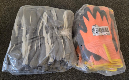 Showa Atlas 451 Medium Insulated Grip Gloves & Radians RWG559L Large Hi-Vis Foam Nitrile, 12 Pairs Each