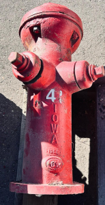 1968 Iowa Valve Company Model 50 Dry-Barrel Fire Hydrant With 2.5" NST Outlets