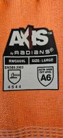 Radians AXIS RWG559L Large Cut Level A6 Gloves (12 Pairs), Ridgeline Orange Bump Caps (2) Set - 3