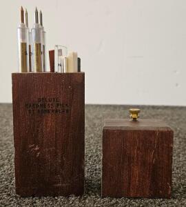 Deluxe Mohs Hardness Pick Set by Minerals Unlimited, 4 Picks, Wood Case, Geology Test Kit