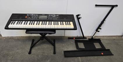 Donner DEK-610 61-Key Electronic Keyboard with Bench and Stand, 500 Voices, 300 Rhythms