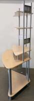 Corner Computer Desk With Shelves, Light Wood/Grey Finish, - 2