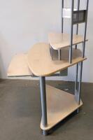 Corner Computer Desk With Shelves, Light Wood/Grey Finish, - 3