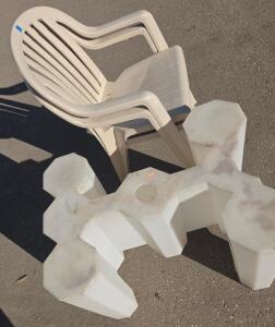 Mixed Lot 2 Plastic Lawn Chairs And Dock Float