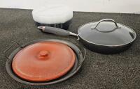 Calphalon And Mixed Cookware Lot, 9 Pcs With Glass Lids, Meal Prep Containers Included - 4