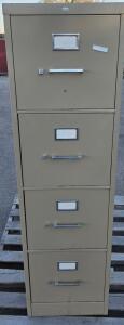 4-Drawer Vertical Steel Filing Cabinet, Beige, 52" H x 18" W x 26.5" D