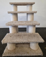 Carpeted 4-Step Multi-Level Pet Stairs, 24" High x 23" Wide, For Cats Or Small Dogs - 2