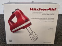 KitchenAid Ultra Power Hand Mixer Red (New) + Storage Containers, Silicone Loaf Pans, Accessories - 2