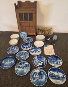 Mixed Lot; SJE Rhombus Junior Super Single 10JSD1WP Pump Switch, 10ft Cord, 120V UL/CSA, P/N 1001896, White China Dinnerware Small Plates And Bowls, Julen Plate Set, One Hanging Plate Wall Hardware, One Blue Jay Plate, And Sewage Pipes