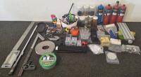 Workshop Tool And Fastener Lot: Bernzomatic Cylinders, Cross Slide Table, Hand Tools, Organizers