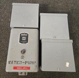 Square D 220V 3-Phase Water Pump Control Panel With 3 AW Enclosure Boxes