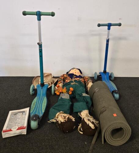Children&rsquo;s 3-Wheel Kick Scooter, Blue, Adjustable Handlebar, Rear Brake, Poly Deck (P)