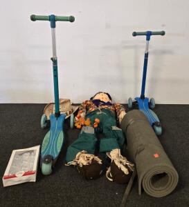 Children&rsquo;s 3-Wheel Kick Scooter, Blue, Adjustable Handlebar, Rear Brake, Poly Deck (P)
