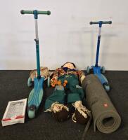Children&rsquo;s 3-Wheel Kick Scooter, Blue, Adjustable Handlebar, Rear Brake, Poly Deck (P)