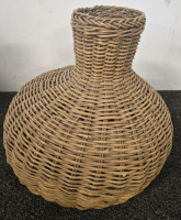 Rustic Basket Decor Lot&mdash;Wooden Bread Box, Heart Baskets, Wicker Vase, Lamp, And More (R) - 4