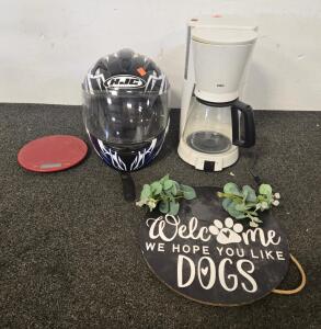 HJC Full Face Helmet, Braun Coffee Maker, Digital Scale, Dog Welcome Sign, Set Of 4 (P)