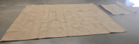 Large Beige Textured Cut Pile Carpet Remnant, Section, Polyester/Nylon