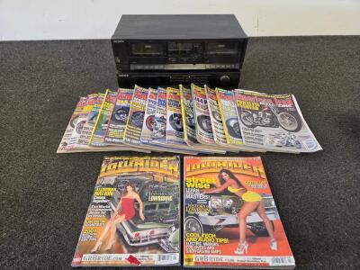 Vintage Lowrider, American Iron Magazines, & Vintage Sony Radio (Unable to test)