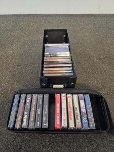 Music Collection: 27 Audio Cassette Tapes & CDs&mdash;Pop, Rock, Hawaiian&mdash;Storage Cases Included