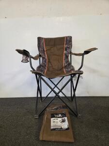 Mossy Oak Folding Camo Chair, 250 lb Capacity, Steel Frame, 32"x20"x36", Cup Holder, Bag