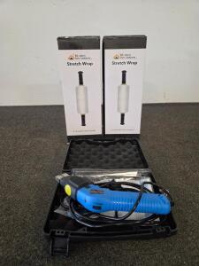 Modern Innovations 15" Stretch Wrap Kit (2 Rolls, 2 Pairs Handles) + Electric Hot Knife Cutter (Tested)