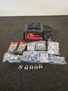 EverStart BasicSix 6/2 Amp Battery Charger, 6V/12V Manual, Clamp/Crimp Hardware Lot