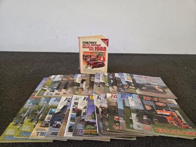 Chilton&rsquo;s Auto Repair Manual 1981-1988 & 24 Issue 10-4 Trucking Magazine Lot, Hardcover