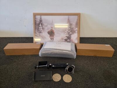 Christmas Santa Wall Art, Longhui Bedding Gray Cushion Covers, 2 Ipad Black Table MountBundle