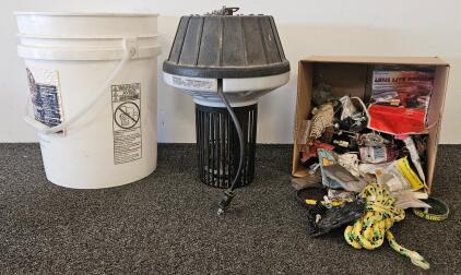 Flowtron PV75CAN Electric Insect Killer (tested, works), Miscellaneous Hardware Box, 5-Gallon Plastic Bucket