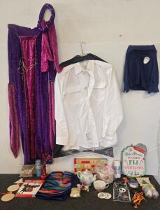 Mixed Lot: Costumes, Apparel, Teaware, Seasonal Decor, Crafts, and More