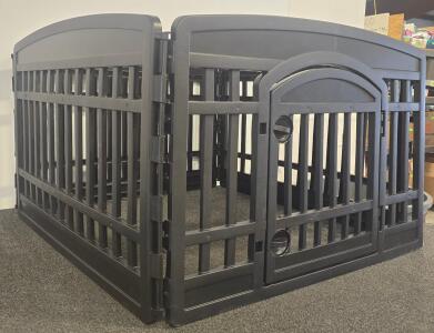 Black Plastic Indoor Pet Crate/Playpen, Approx. 36.5" L x 23" W x 26" H, Suitable for Pets up to 60 lbs