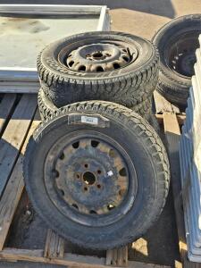 Hankook Winter i*Pike 185/70R14 Studded Snow Tires on 14" Steel Rims &ndash; Set of 4, 88T