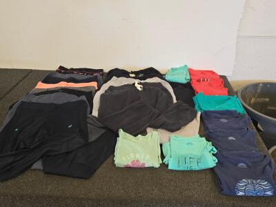 Life Is Good, Under Armour & Assorted Adult T-Shirts, Sweatpants, Leggings Lot &ndash; 18 Pcs, Mixed Colors