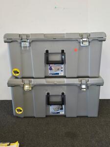 Sterilite 1842 Wheeled Storage Trunks, Titanium Gray, 31"x17.5"x13.9", 27 Gal, Set of 2