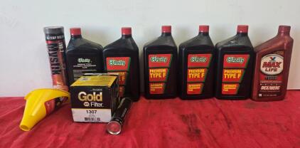 O'Reilly Type F & Valvoline ATF, NAPA 1307 Oil Filter, Mystik Grease, Funnel &ndash; Maintenance Lot