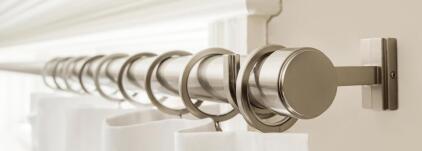13ft Brushed Nickel Curtain Rod Set, 1.25in Diameter, 3-Section, 4 Adjustable Brackets