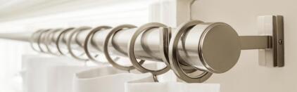 14ft Nonadjustable Brushed Nickel Curtain Rod, 1.25&rdquo; Diameter, 4 Brackets, Complete Hardware Kit