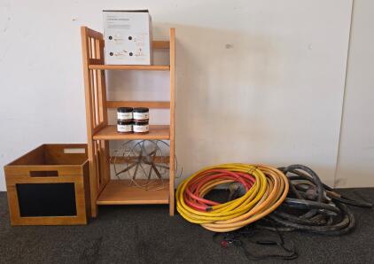 Cocktail Smoking Kit, Marmiton Wood Chips Set, 3-Shelf Wooden Rack, Crate, Heavy Duty Cords Lot